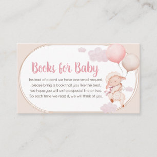 Rosa kleine Lamm-Baby-Party-Bücher für Baby Begleitkarte
