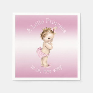 Rosa kleine Prinzessin Babyparty Serviette