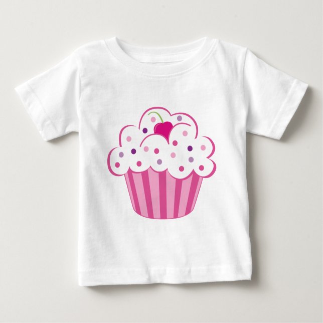 Rosa kleiner Kuchen Baby T-shirt (Vorderseite)