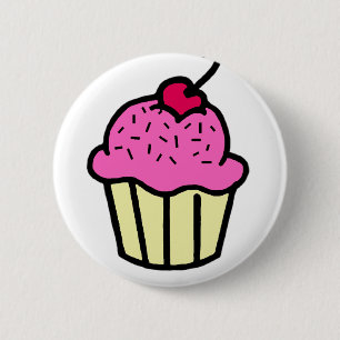Rosa kleiner Kuchen Button