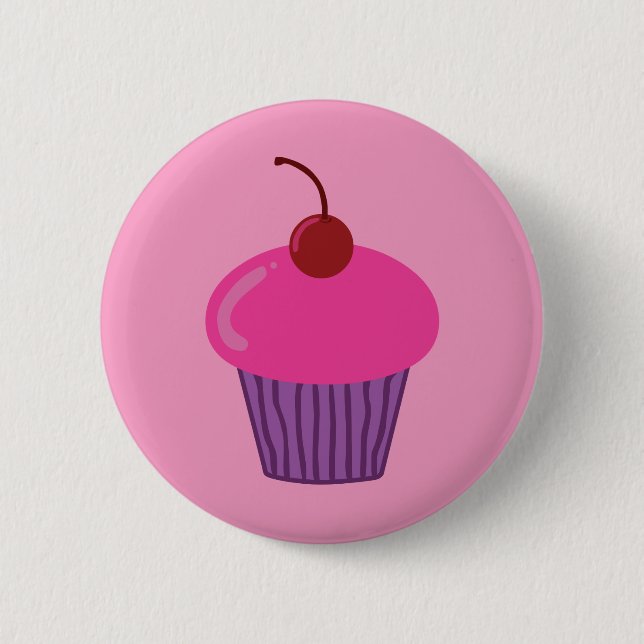 Rosa kleiner Kuchen Button (Vorderseite)