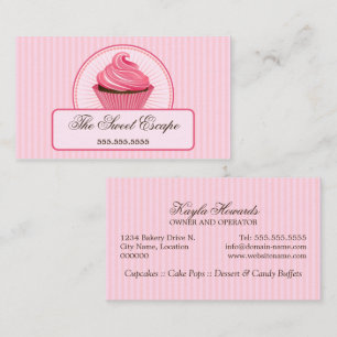 Rosa kleiner Kuchen Visitenkarte