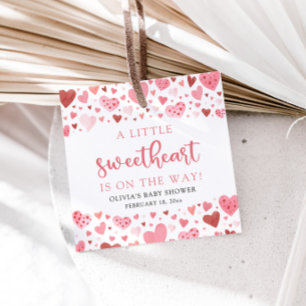 Rosa kleiner Schatz Valentinstag Baby Shower Geschenkanhänger