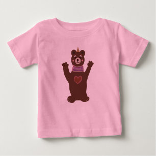 Rosa Kleinkind-Rüsche-T-Shirt mit Bären Baby T-shirt