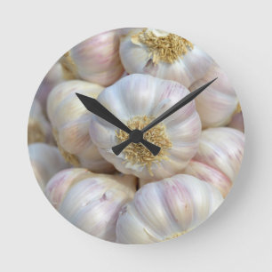 Rosa Knoblauch Runde Wanduhr