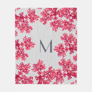 Rosa-Knöchel-Monogramm Fleecedecke