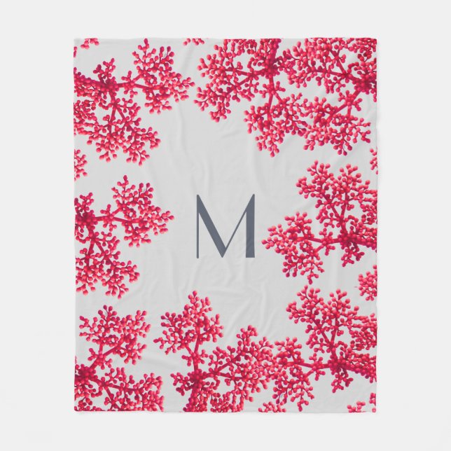 Rosa-Knöchel-Monogramm Fleecedecke (Vorderseite)