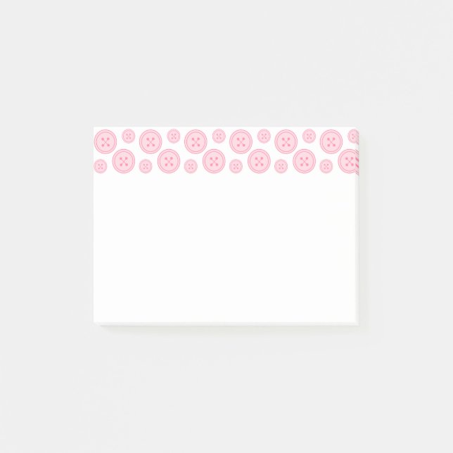 Rosa Knöpfe Post-it Klebezettel (Vorderseite)