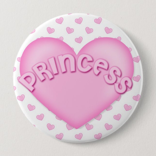 Rosa Knöpfe Prinzessin Heart Backpack Pins Button (Vorderseite)