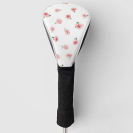 Rosa Knospe Aquarell Blumen Vintage Rose Weiß Golf Headcover