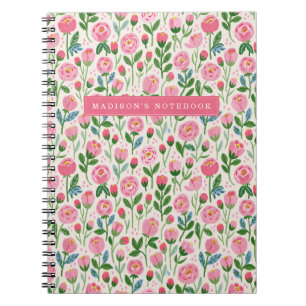 Rosa Knospen Blumen Notizbuch Notizblock