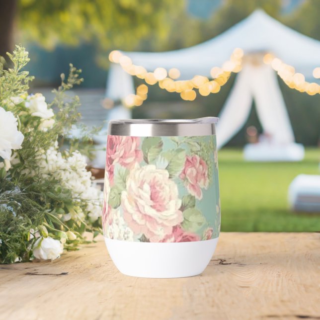 Rosa Kohl-Rose auf Aquarell (Hochzeit)