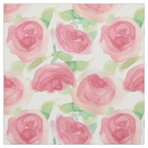Rosa Kohlrabi-Rosen Englische Country-Blumen Stoff