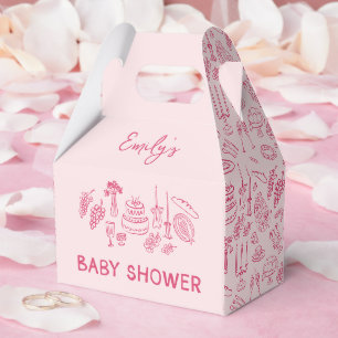 Rosa Kokett Moderne, handgezogene Babydusche Geschenkschachtel