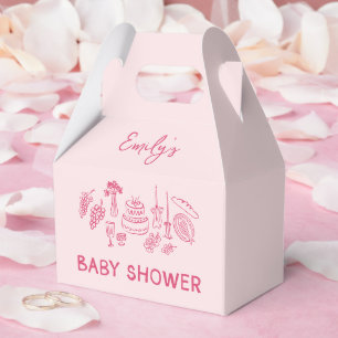 Rosa Kokett Moderne, handgezogene Babydusche Geschenkschachtel