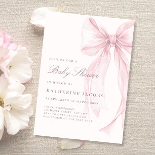 Rosa Kokette Elegante Babyparty Einladung