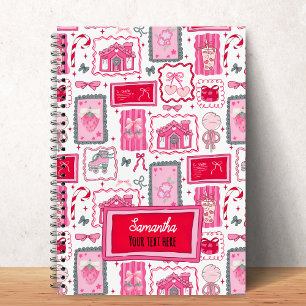 Rosa Koketten-Ästhetik, girly, märchenhaftes Muste Notizbuch