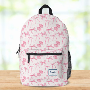 Rosa Koketten-Schleife mit individuellem Namen Bedruckter Rucksack