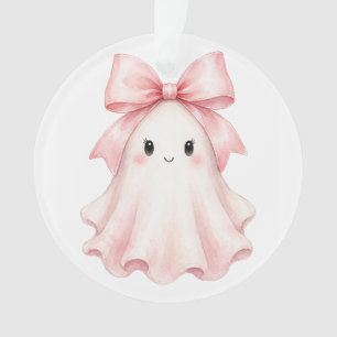 Rosa Koketten-Schleifen-Geist Halloween  Ornament