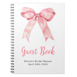 Rosa Koketten-Schleifen-Hochzeitsdusche-Gästebuch Notizblock