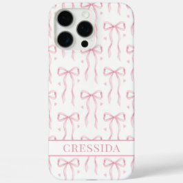 Rosa Koketten Schleifen Monogramm iPhone 16 Pro Max Hülle