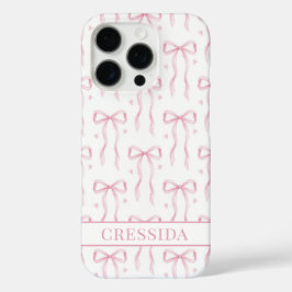 Rosa Koketten Schleifen Monogramm iPhone 16 Pro Hülle