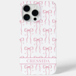 Rosa Koketten Schleifen Monogramm Case-Mate iPhone Hülle