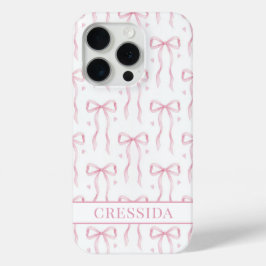 Rosa Koketten Schleifen Monogramm Case-Mate iPhone Hülle