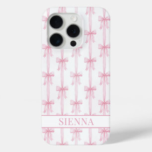 Rosa Kokettenbögen Gestreift Monogrammiert Case-Mate iPhone Hülle