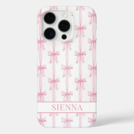 Rosa Kokettenbögen Gestreift Monogrammiert iPhone 16 Pro Hülle