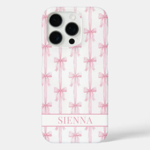 Rosa Kokettenbögen Gestreift Monogrammiert iPhone 16 Pro Hülle