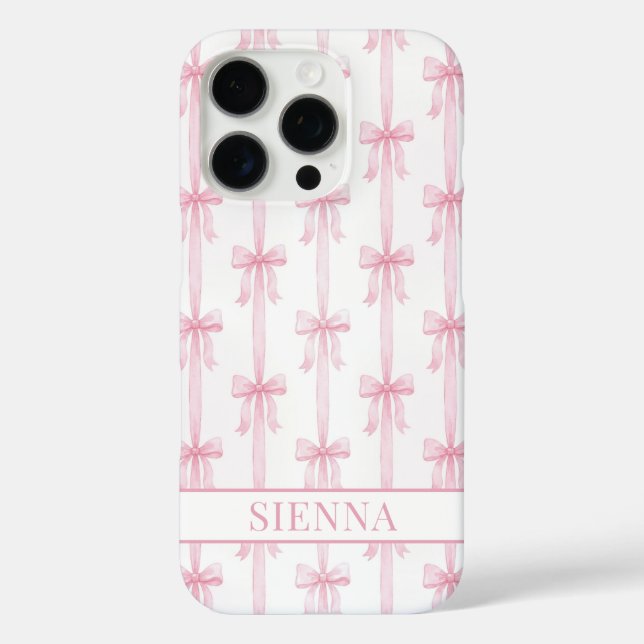 Rosa Kokettenbögen Gestreift Monogrammiert Case-Mate iPhone Hülle (Rückseite)