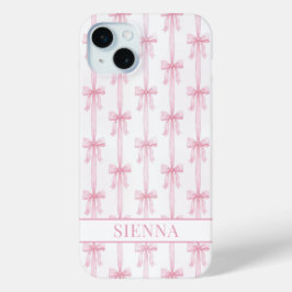Rosa Kokettenbögen Gestreift Monogrammiert Case-Mate iPhone Hülle