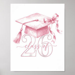 Rosa Kokettenschleife Abschlussklasse 2026 Senior Poster
