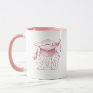 Rosa Kokettenschleife Abschlussklasse 2026 Senior  Tasse