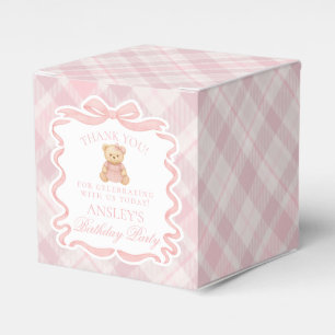 Rosa Koketterie-Bogen-Bär-Mädchen-Geburtstags-Gesc Geschenkschachtel