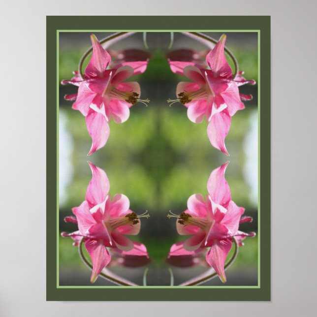 Rosa Kolumne Blume Nah Abstrakt Poster (Vorne)