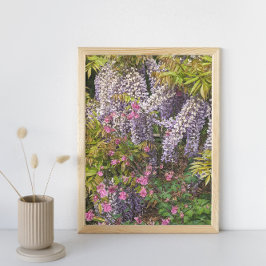Rosa Kolumne und Lila Wisteria Fotodruck