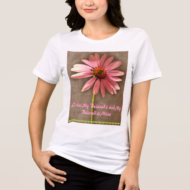 Rosa Kone-Blume - Ich bin meine Geliebte und meine Tri-Blend Shirt (Vorderseite)