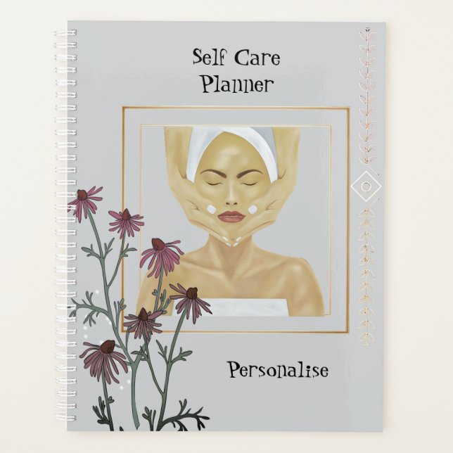 Rosa Kone Blume Massage SelfCare Floral Journal Planer (Vorderseite)