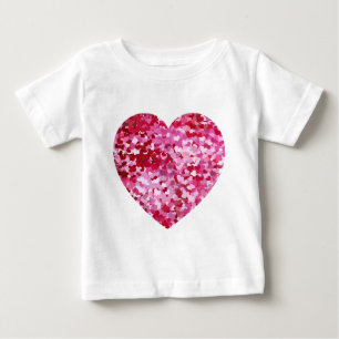 Rosa Konfetti-Herzen Baby T-shirt