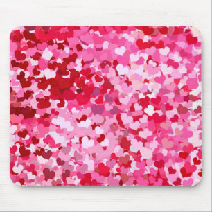 Rosa Konfetti-Herzen Mousepad