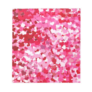 Rosa Konfetti-Herzen Notizblock