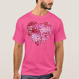 Rosa Konfetti-Herzen T-Shirt