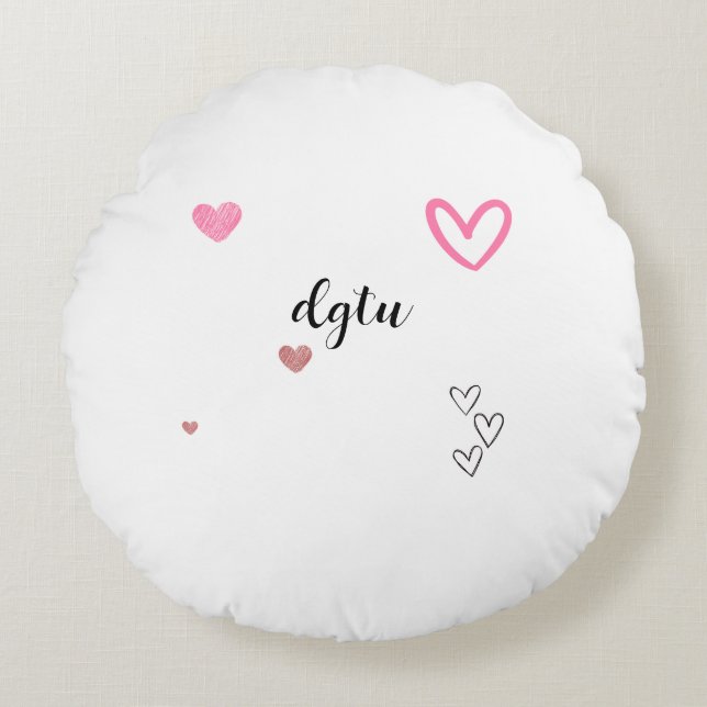 rosa Konfitüre kawai Rundes Kissen (Vorderseite)