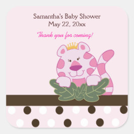 Rosa Königin des Dschungel QUADRAT Quadratischer Aufkleber