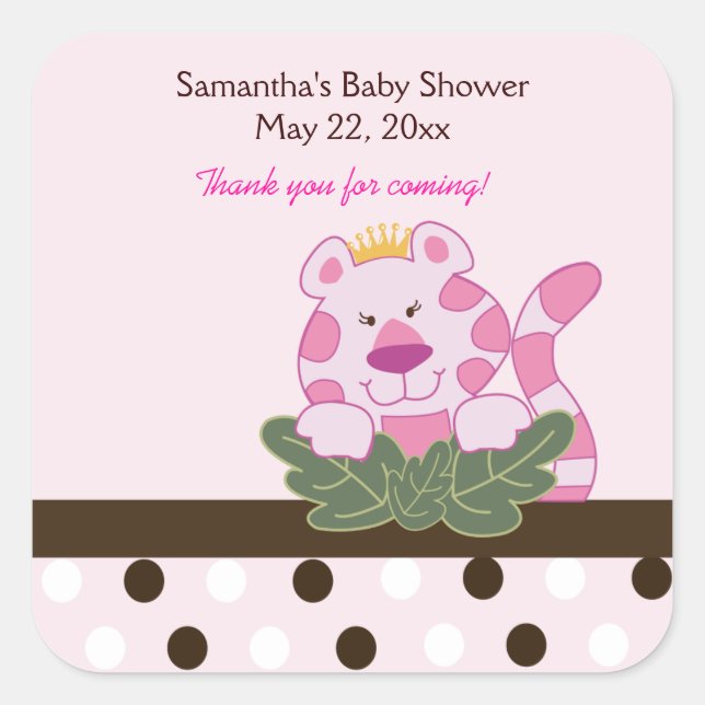 Rosa Königin des Dschungel QUADRAT Quadratischer Aufkleber (Vorderseite)