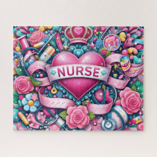 Rosa Königliche Krankenschwester Puzzle