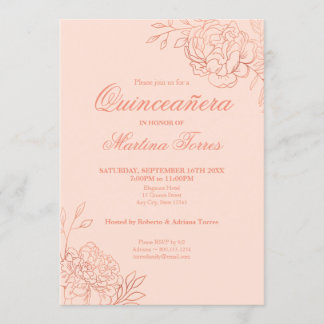 Rosa Kontur Blume Einladung