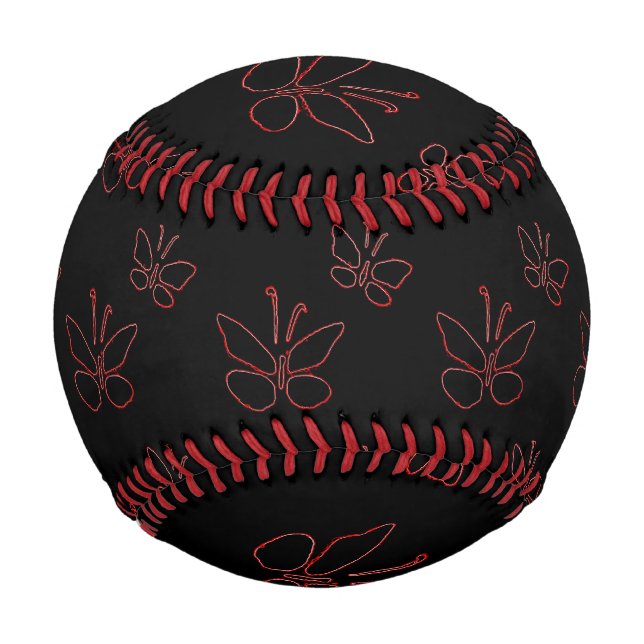 Rosa Kontur Schmetterlinge schwarz Thunder_Cove Baseball (Vorderseite)